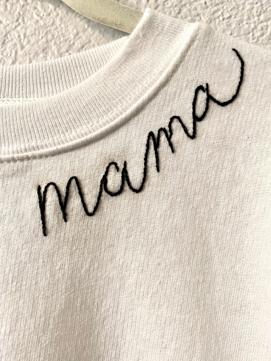 Mama Sweatshirt Handwritten Embroidered Custom Sweatshirt Gift for Mom ...