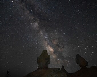 Bryce Canyon Wall Art - Milky Way Photography - Hoodoo Formation Print - National Park Digital Download