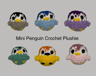 Mini Penguin Crochet Plushie | Penguin Fluffy Amigurumi 2.5" tall
