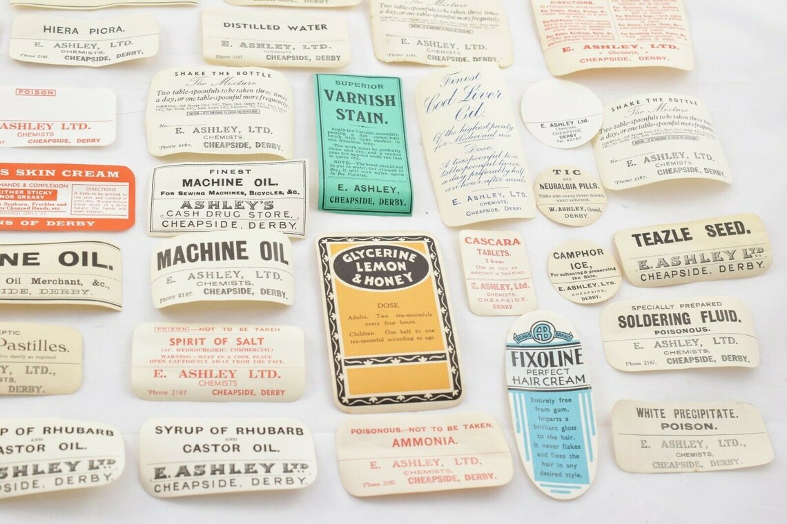Vintage Medicine Cure Bottle Labels Pharmacy Apothecary Etsy