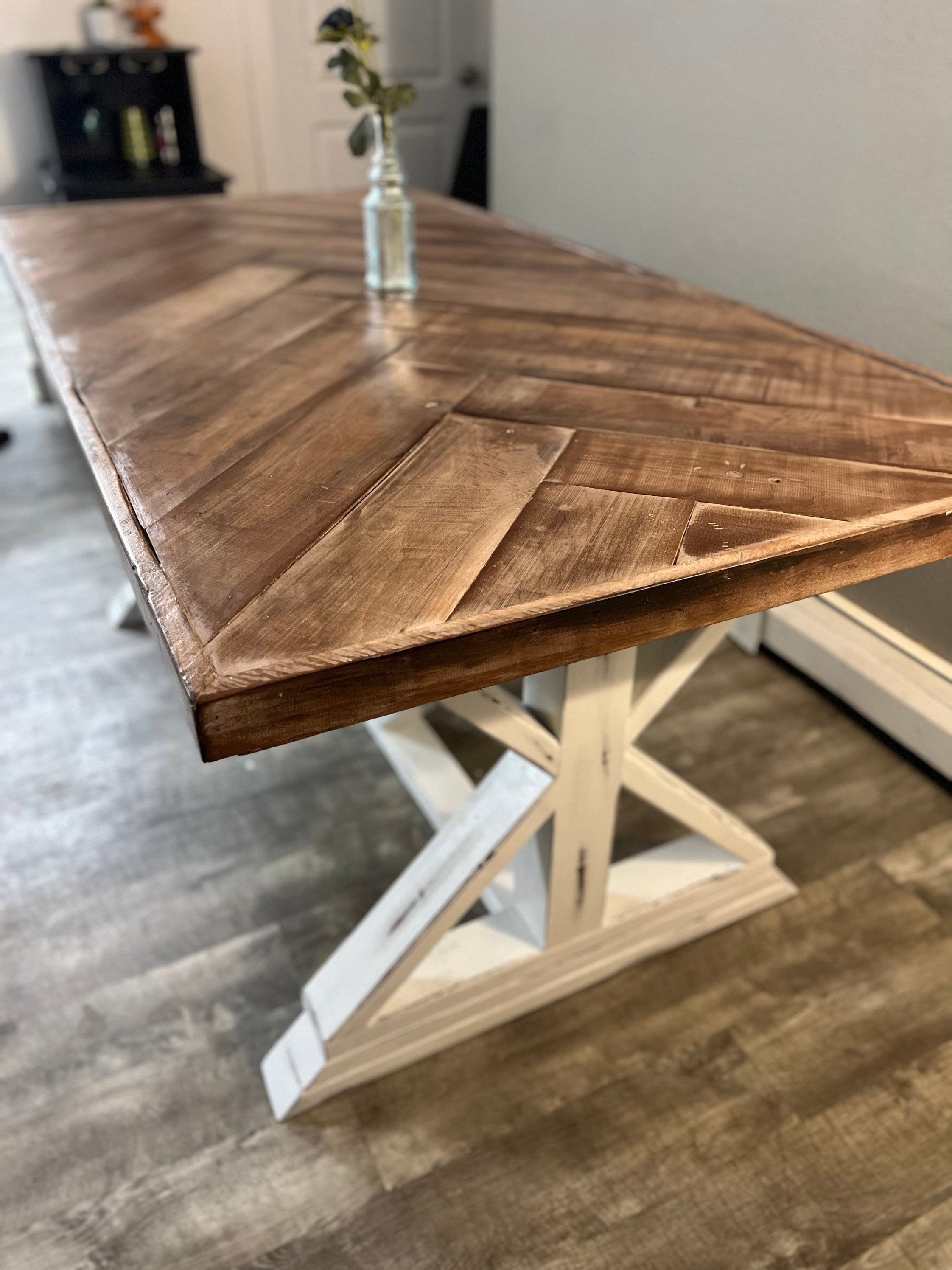 Herringbone Dining Table - Etsy