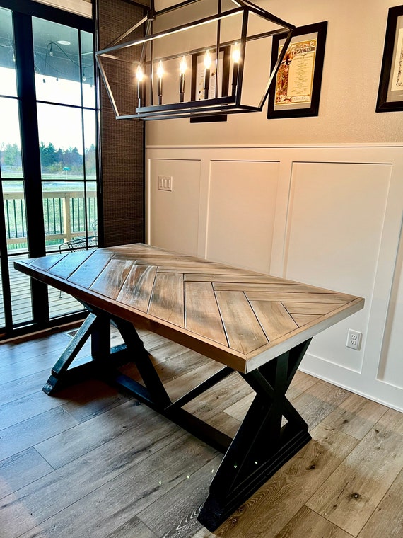 Herringbone Dining Table - Etsy