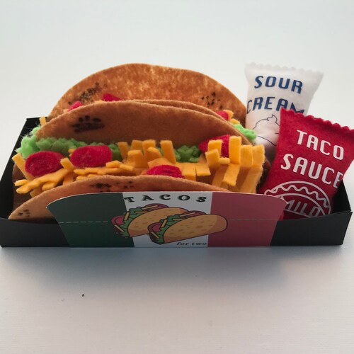 Mini Tacos Play Felt Food Etsy