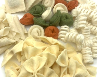 80 Piece Pasta Sampler Play Felt Food