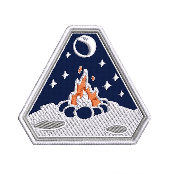 Space Campfires Adventure Moon Cosmology Embroidered Patch Iron-On/Sew-On/Hook Cosplay Applique Vest Clothes Badge Emblem Logo DIY