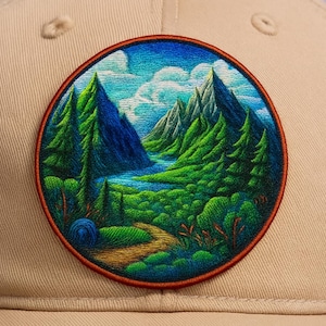 Parche de montaña termoadhesivo/Aplique para coser en chaquetas y mochilas/ropa/sombreros/insignia de naturaleza/regalo de naturaleza/parche de naturaleza/parche de aventura/parche de parque