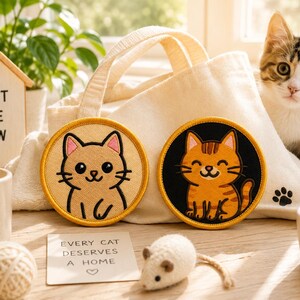 Parches autoadhesivos de gatos, parches de animales lindos, parches de gatos, parches de decoración para manualidades.