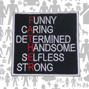 Father Patch Embroidered Iron-On Sew-On Meaningful Dad Applique for Jacket Vest Backpack, Family Man, Proud Dad, Hero, Strong Protector