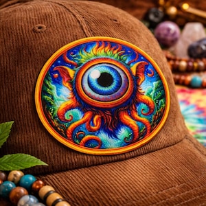 Monster Eye Patch Iron-On Sew-On Cosmic Horror Applique for Gamer Backpack, Jacket, Cosplay Costume, Warlock Battle Gear, Spellcaster Build