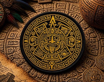 Aztec Empire Patch/Iron-On Patch/Mesoamerican/Native American/Mexico & Mexican/Spanish/Sew-On Applique for Clothing Vest/Jacket Hat Backpack