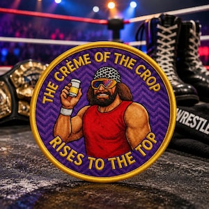 Parche de lucha libre/Parche termoadhesivo/Regalo retro de lucha libre/Lo mejor de lo mejor/Macho/Aplicación para coser en ropa, chalecos, chaquetas, sombreros y mochilas