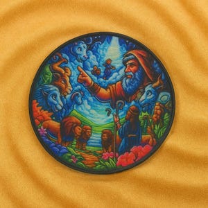 Parche con historia bíblica/Parche del Arca de Noé/Parches de fe/Parche termoadhesivo/Aplique para coser en chaquetas, mochilas, regalos cristianos, regalos para la escuela dominical