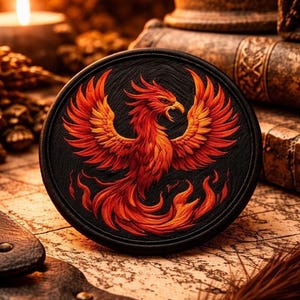 Unique Fire Phoenix Patch/Iron-On Patch/Medieval Fantasy/Mythical Creature Legends & Myths/Sew-On Applique for Clothing Vest/Jacket Backpack