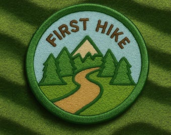First Hike Patch/Merit Badge/Iron-On Patch/Scout Style/Sew-On Applique for Jacket, Backpack & Camping Gear/Kids Patch/Hiking Patch/Nature