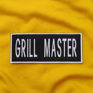 Parche de maestro de la parrilla/parche termoadhesivo/parche de chef de barbacoa/aplicación para coser para delantales, chaquetas, barbacoas en el patio, insignia de maestro de la parrilla, regalo de parrilla