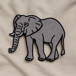 Patch olifant/opstrijkpatch/Afrikaanse dieren in het wild cadeau/badge wilde dieren/geborduurde opnaaibare appliqué voor jas/vest rugzak kledinguitrusting