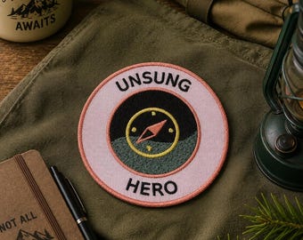 Unsung Hero Patch/Iron-On Patch/Scout Style Merit Badge/Nature Hiking/Kids Patches/Sew-On Applique for Clothing, Vest/Jacket, Hat, Backpack