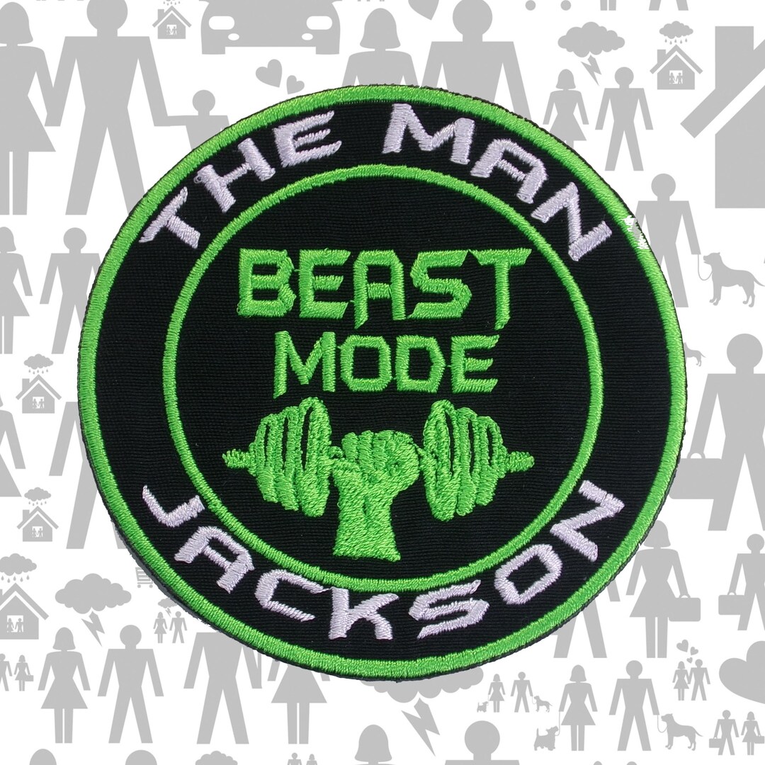 Personalized Beast Mode Patch – Custom Embroidered Iron-on Sew-on Name ...