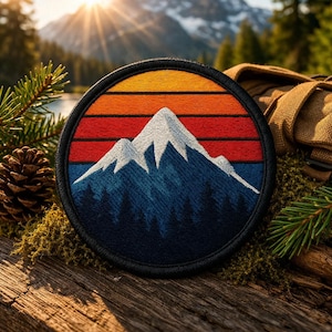 Retro Mountain-patch/Opstrijkpatch/Natuurbadge/Wandelen en kamperen/Naaiwerk Appliqué voor kleding Vest/jas Hoeden Rugzak Gear