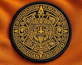 Azteken Empire Patch - mesoamerikanischer Ureinwohner / Spanier / Aufnäher zum Aufbügeln oder Aufnähen für Rucksäcke, Jacken, Outdoor Adventure Applikationen