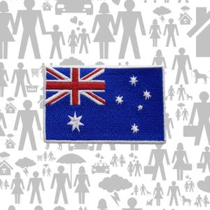 Australia Flag Patch Embroidered Iron-on Applique, Shoulder Uniform Vest Jacket, Travel, Biker MC Club Military Veteran Explorer DIY