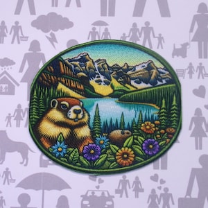 Beaver Patch Embroidered Iron-On Sew-On National Park Applique for Backpack Vest Jacket, Outdoor Adventure, Mountain Nature, Forest Badge