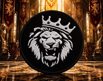 Lion Patch Iron-On/Sew-On Embroidered Applique Vest Clothing Backpack Costume, King of The Jungle Cats Tiger Puma Jaguar Leopard Crest Logo