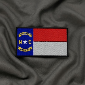Bandera de Carolina del Norte, recuerdo de viaje, aventura táctica, bandera de motociclista, parche termoadhesivo/cosido con gancho, recuerdo de vacaciones