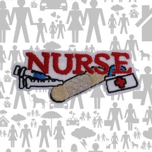 Nurse Patch Embroidered Iron-On Sew-On Medical Applique for Scrub Cap Bag Jacket Vest, Healthcare Hero, RN Gift, Medical Worker Badge