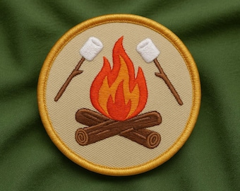Campfire Cooking Patch/Merit Badge/Scout Style/Iron-On Patch/Sew-On Applique for Jackets, Backpacks & Camping Gear/Kids Patch