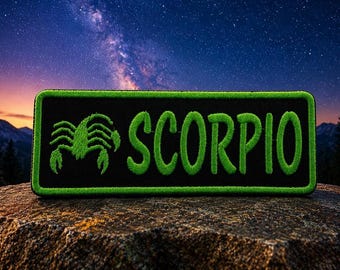 Parche del signo zodiacal Escorpio/Parche de escorpión/Parche termoadhesivo/Aplicación para coser en ropa/chaqueta/gorra/mochila/Parche del horóscopo/Celestial
