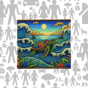 Sea Turtle Patch Embroidered Iron-On Sew-On Marine Animal Applique for Jackets Backpacks Bag Hat – Scuba Diver Gift Beachwear Ocean Badge