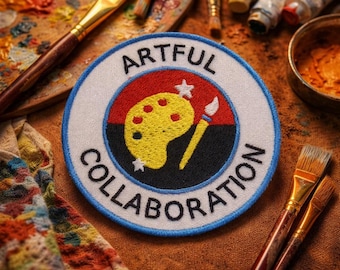 Artful Collaboration Patch/Merit Badge/Scout Style Iron-On  Applique for Jackets, Backpack/Camping Gear/Kids Patch/DIY Embroidery
