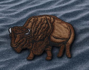 Parche de bisonte americano/parche termoadhesivo/parche de búfalo/aplicación para coser para chaquetas, mochilas, ropa, insignia de animal salvaje/animal de parque