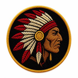 Apache Patch/Warrior Patch/Iron-On Patch/Native American Patch/Sew-On Applique for Backpacks, Hats/Tribal Symbol/Great Plains/DIY/Badge/Logo image 2