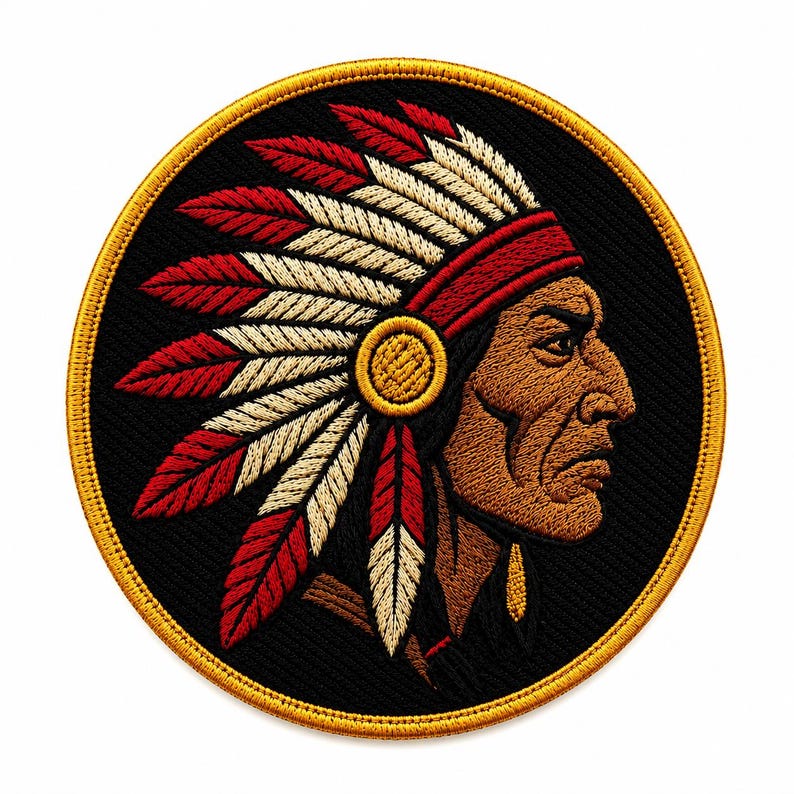 Apache Patch/Warrior Patch/Iron-On Patch/Native American Patch/Sew-On Applique for Backpacks, Hats/Tribal Symbol/Great Plains/DIY/Badge/Logo image 2