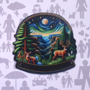 Deer Buck Patch Embroidered Iron-On Sew-On National Park Applique for Backpack Vest Jacket, Outdoor Adventure, Nature Gift, Wildlife Decor