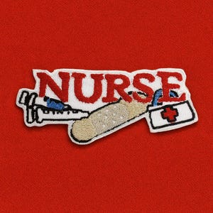 Nurse Patch Iron-On Sew-On Medical Applique for Scrub Cap Bag Jacket Vest, Healthcare Hero, RN Gift, Medical Worker Badge
