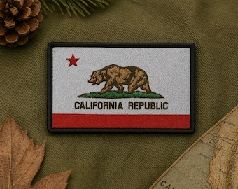 California Republic Flag Patch/Iron-On Patch/Sew-on Applique for Uniform, Jacket, Gear/Travel Souvenir/Biker Patch/MC Club/Military Veteran
