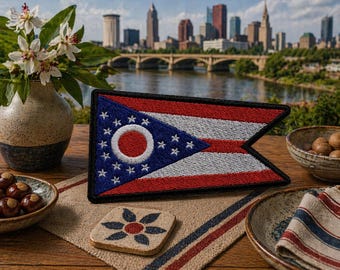Ohio State Flagge Patch / Aufnäher / Aufnäher / Militär Biker / veteran Geschenk / Gestickte Aufnäher für Kleidung Uniform Weste / Jacke Rucksack Ausrüstung