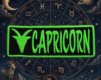 Parche del signo zodiacal Capricornio/Parche de cabra/Parche termoadhesivo/Aplicación para coser para ropa, chaqueta/sombrero/mochila/Parche del horóscopo/Celestial