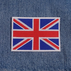 Parche termoadhesivo de la bandera del Reino Unido para chaleco de uniforme de hombro, chaqueta, viajes, club de motociclistas, veterano militar y explorador.