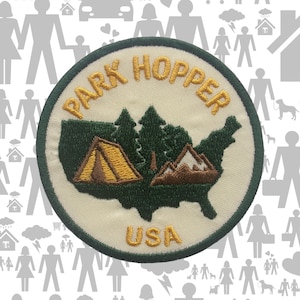 Iron-On Park Hopper USA Patch/Sew-On Applique for Jackets & Backpack/Clothing/Nature Badge/Hiking Patch/Camping Patch/Wild Animal/Souvenir