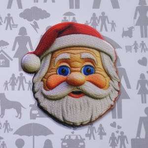 Santa Patch Iron-On Sew-On Jolly Holiday Applique for Jacket Backpack Vest Clothing, Christmas Tree Stockings, Gift Bag, Festive, North Pole