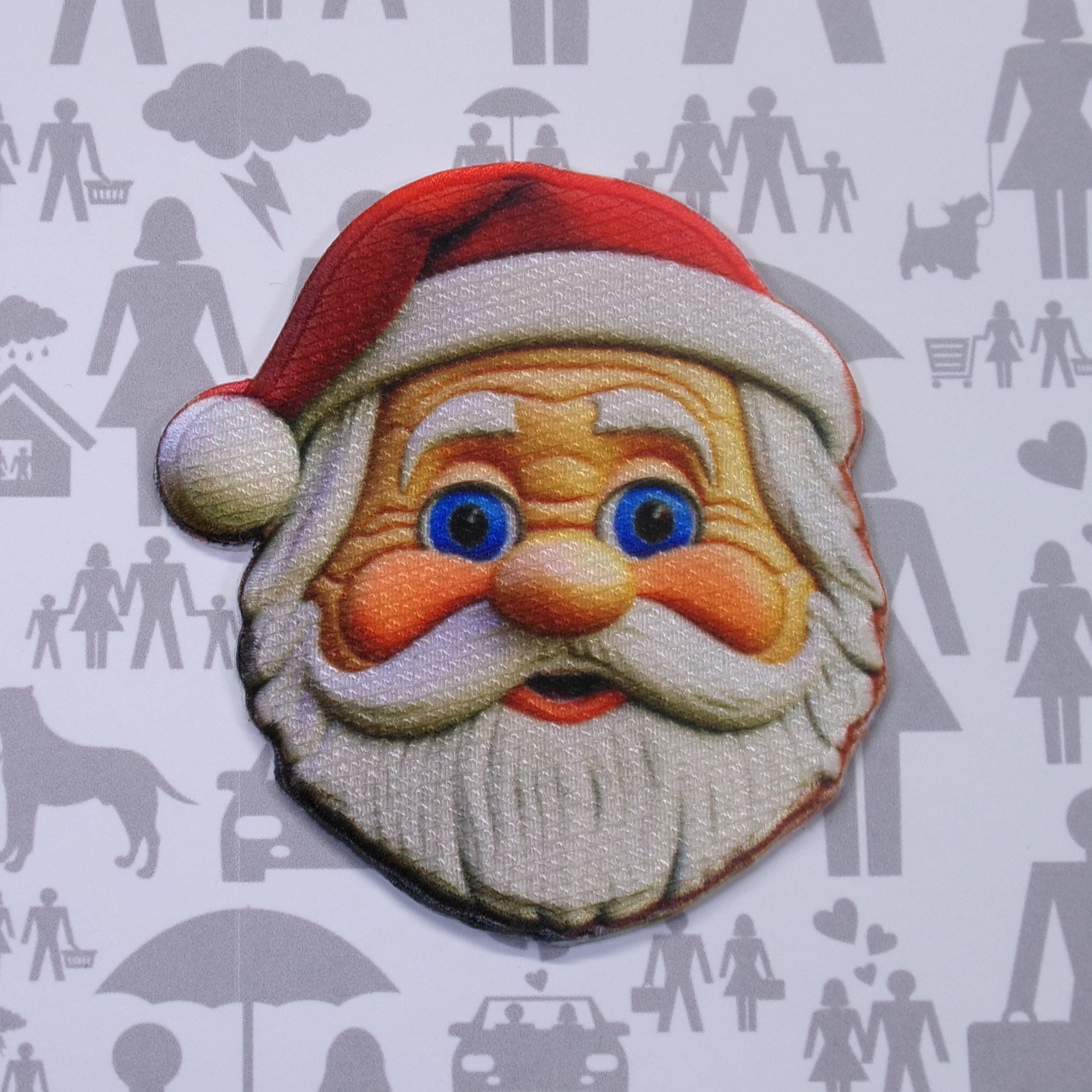 Santa Patch Iron-On Sew-On Jolly Holiday Applique for Jacket Backpack Vest Clothing, Christmas Tree Stockings, Gift Bag, Festive, North Pole