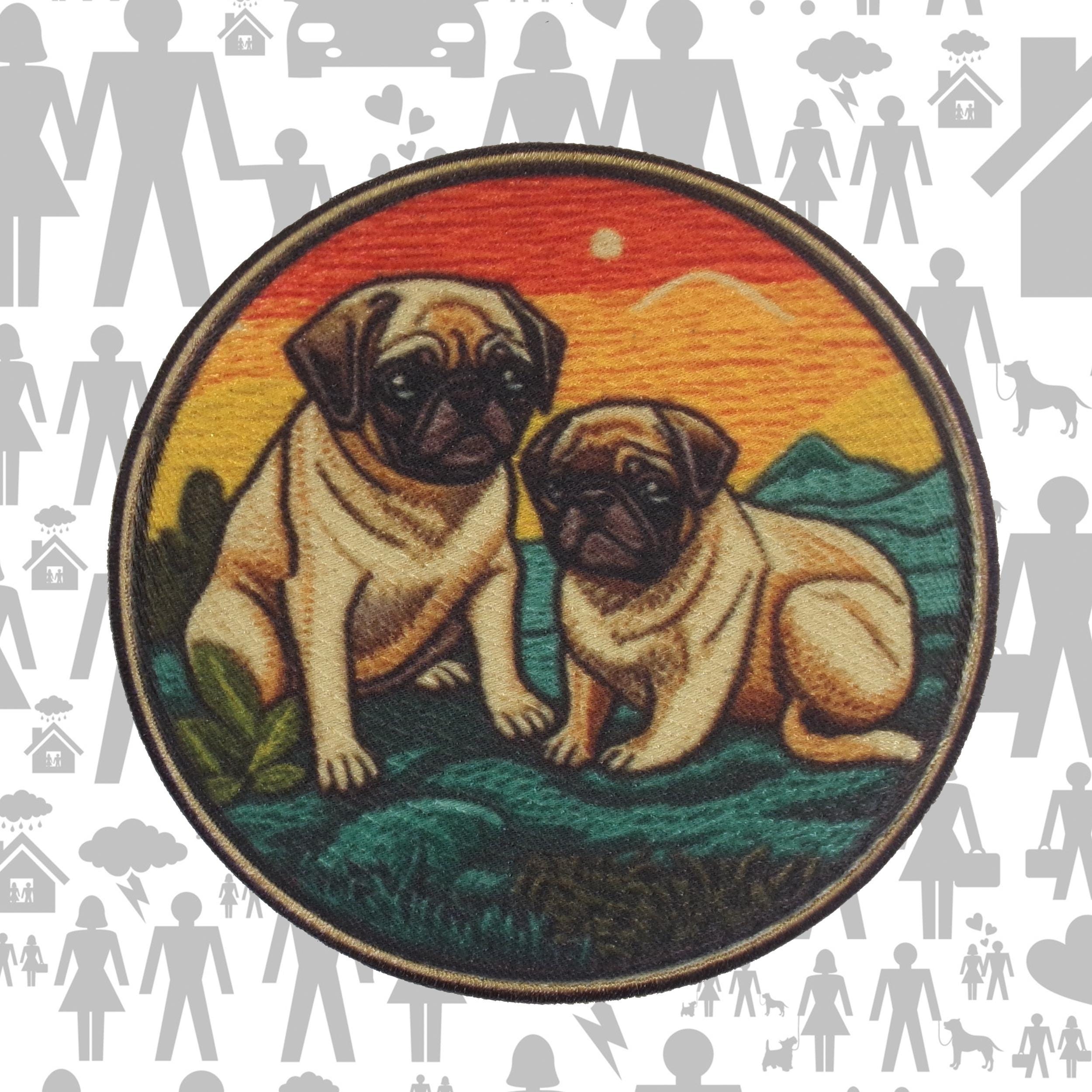 Pug Dog Patch – Iron-On Sew-On Pet Breed Applique for Jackets, Backpacks, Vests, Clothing – Dog Mom Gift, Pet Lover Accessory, Puppy Badge