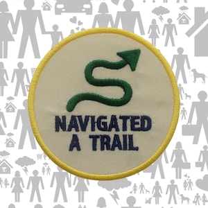 Navigated A Trail Patch/Merit Badge/Scout Style Iron-On Embroidered Applique for Jacket, Backpack & Camping Gear/Kids Patch/Hiking Patch