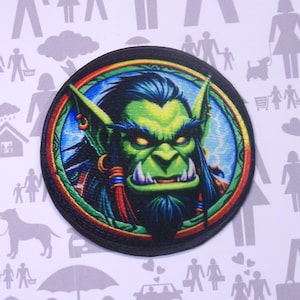 Orc Warrior Patch Iron-On Sew-On Fantasy Clan Applique for Gamer Backpack, Jacket, Vest, Cosplay Costume, Tactical Battle Gear, Warfighter