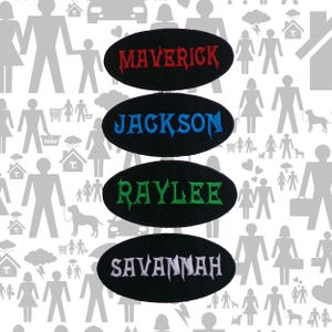 Custom Name Tag Patch Iron-On Personalized Embroidered Applique for Jacket Vest Backpack, Gamer, Biker, Tactical Gear, Veteran, MC Badge