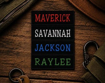 Custom Name Tag Patch/Iron-On Patch/Custom Embroidered Patches/Uniform Name Badge/Sew-On Applique for Clothing Vest/Jacket Backpack Costume